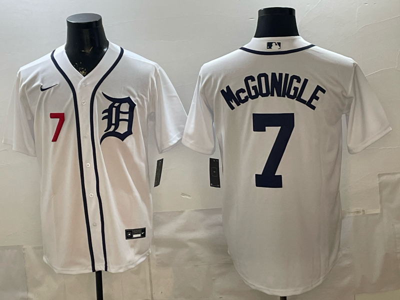 Men Detroit Tigers #7 McGonigle whiteGame Nike MLB Jersey 0402002